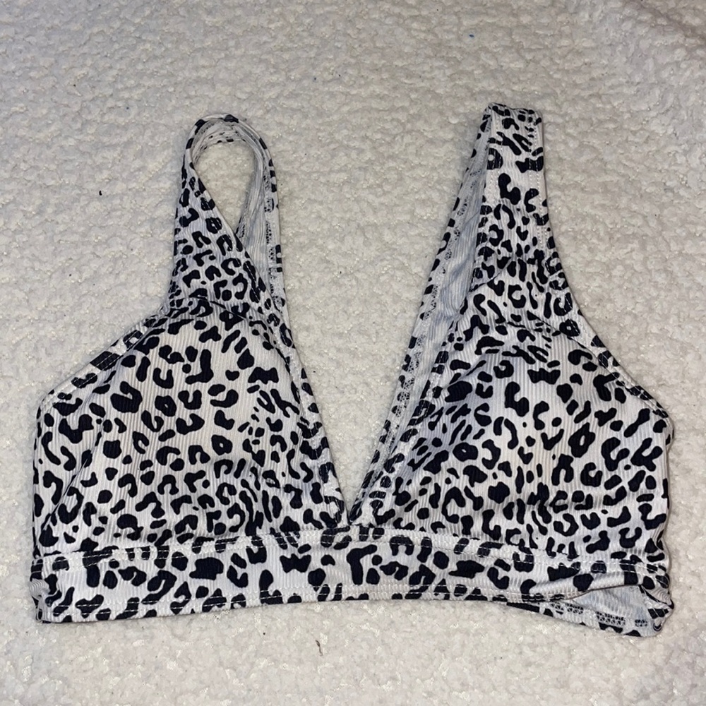 cheetah print swim top